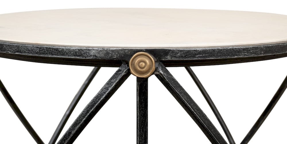Sarreid Ltd - Drum & Fife Lamp Table, Aged Wht Marble in Grey - 27885 view 9