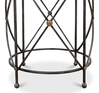 Sarreid Ltd - Drum & Fife Lamp Table, Aged Wht Marble in Grey - 27885 view 12