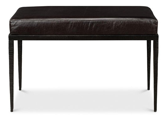 Sarreid Ltd - Duke Ridged Iron Bench - Black - 53431 veiw 2