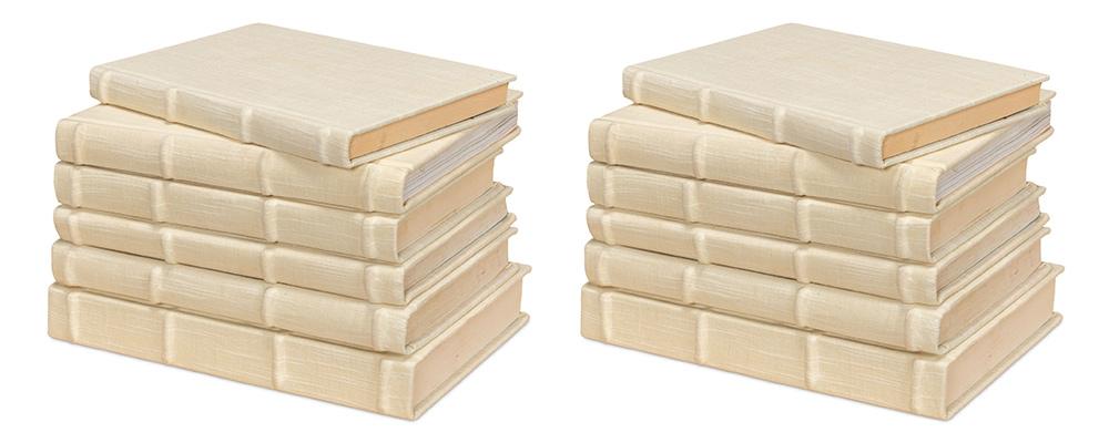 Sarreid Ltd - Ecru Linen Books, Set/12 - Ivory - 54072 veiw 1