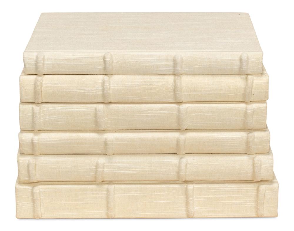 Sarreid Ltd - Ecru Linen Books, Set/12 - Ivory - 54072 veiw 2