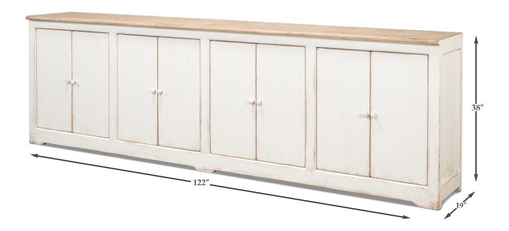 Sarreid Ltd - Eight Is Enough Sideboard,Whitewash in White - 40427-1 view 17
