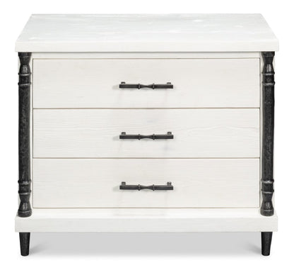 Sarreid Ltd - Elegance Nightstand in White - 53762 view 1