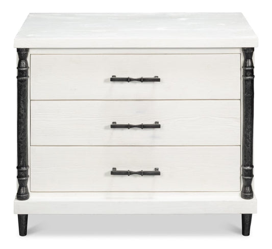 Sarreid Ltd - Elegance Nightstand in White - 53762 view 1