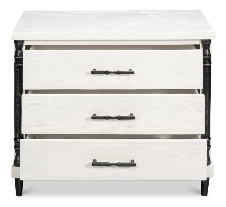 Sarreid Ltd - Elegance Nightstand in White - 53762 view 2