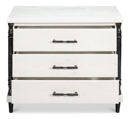 Sarreid Ltd - Elegance Nightstand in White - 53762 view 2