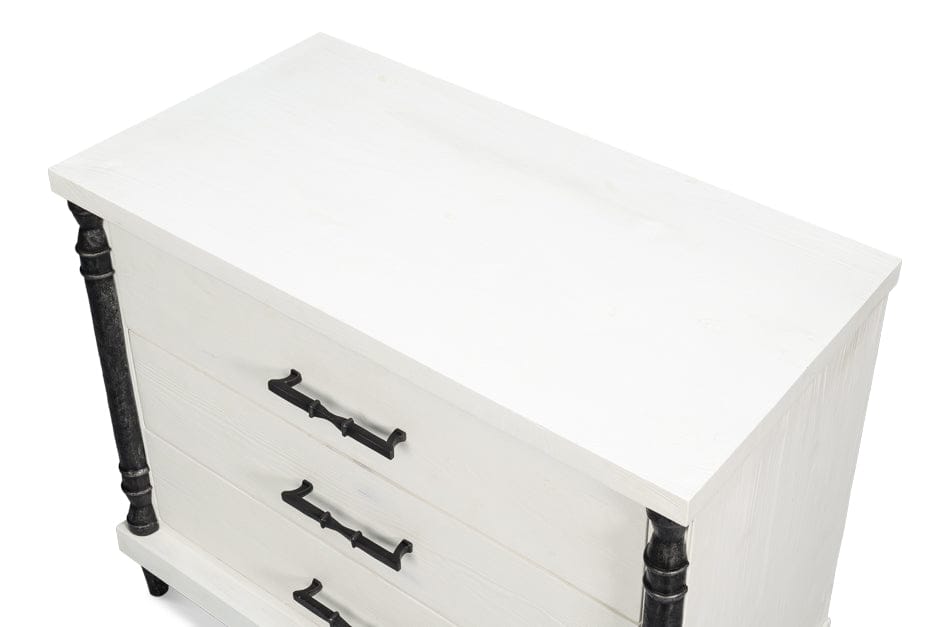 Sarreid Ltd - Elegance Nightstand in White - 53762 view 3