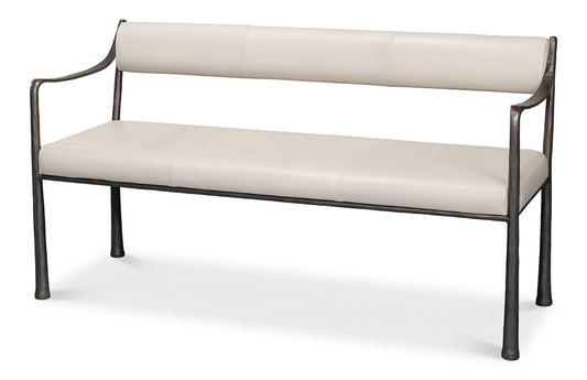 Sarreid Ltd - Eliana Bench - White - 53436 veiw 1
