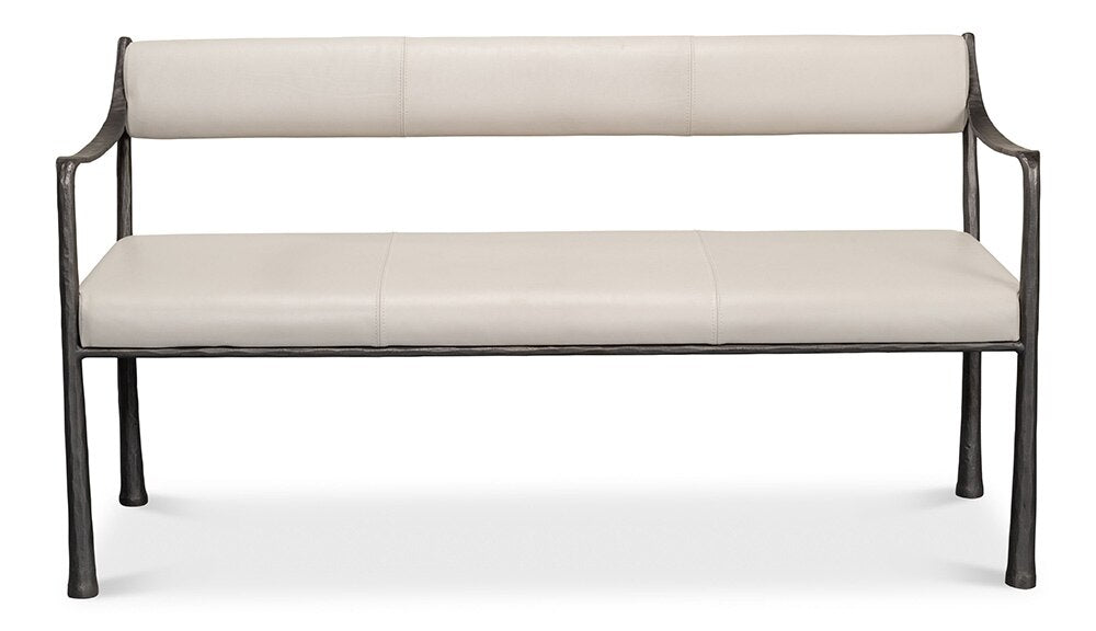 Sarreid Ltd - Eliana Bench - White - 53436 veiw 2