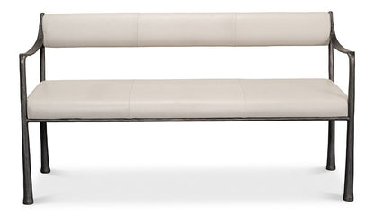 Sarreid Ltd - Eliana Bench - White - 53436 veiw 2