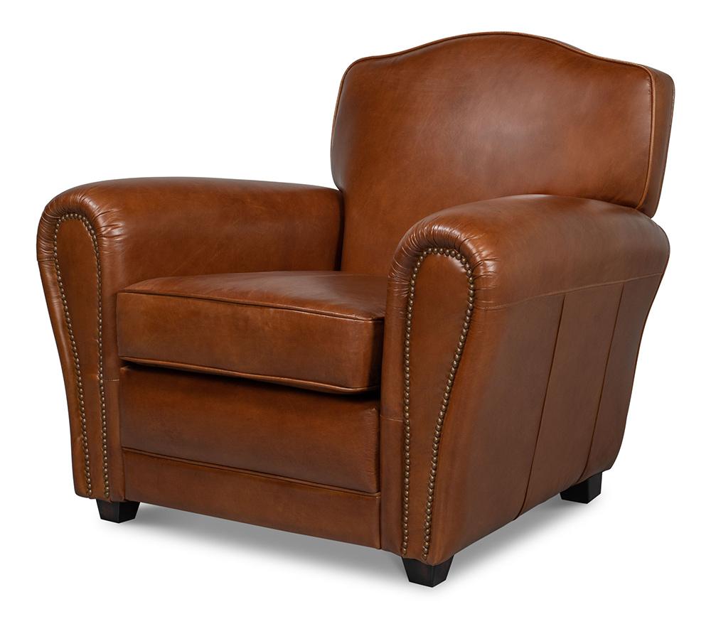 Sarreid Ltd - Elite French Club Chair - Brown - 40802 veiw 1