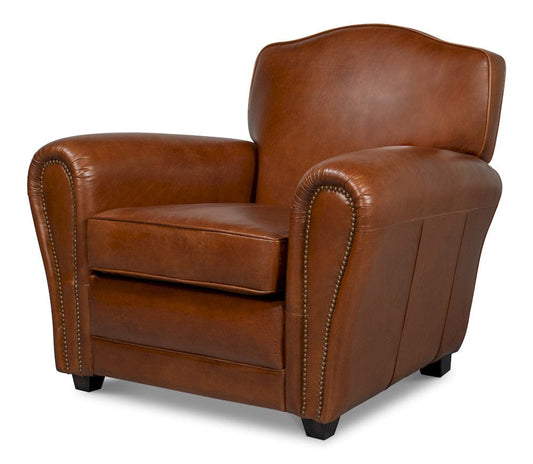 Sarreid Ltd - Elite French Club Chair in Brown - 40802 view 1