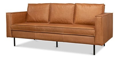 Sarreid Ltd - Esprit Leather Sofa in Brown - 53522 view 1