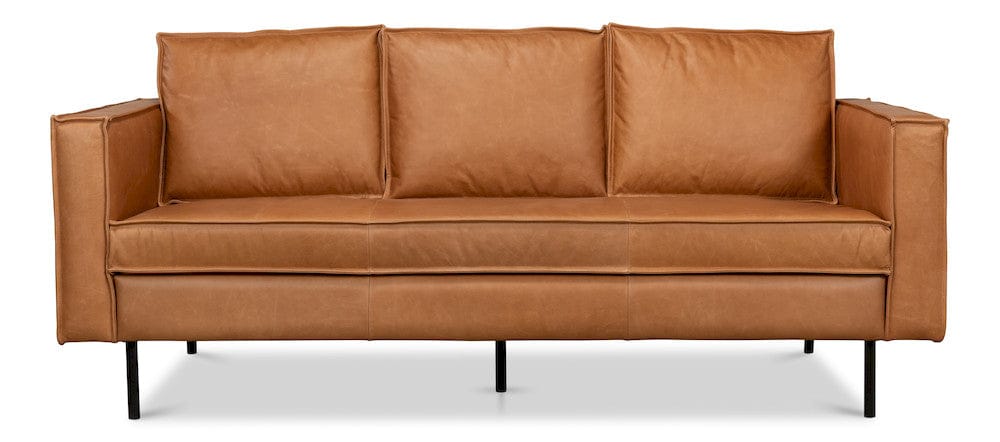 Sarreid Ltd - Esprit Leather Sofa in Brown - 53522 view 2
