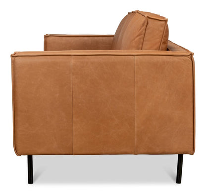 Sarreid Ltd - Esprit Leather Sofa in Brown - 53522 view 3