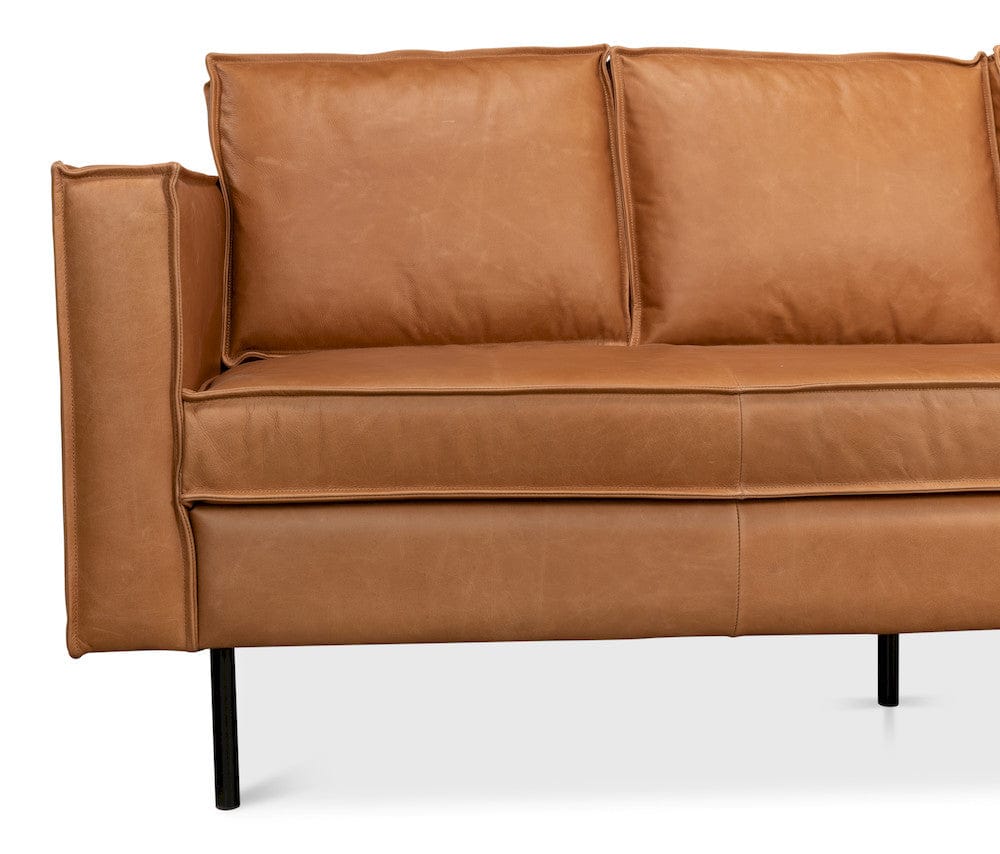 Sarreid Ltd - Esprit Leather Sofa in Brown - 53522 view 6