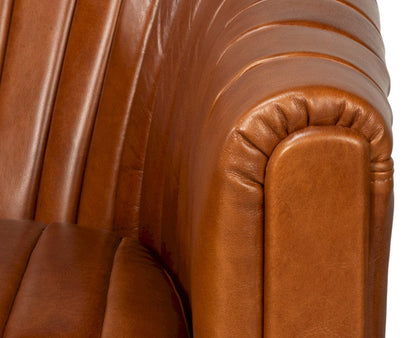 Sarreid Ltd - Essex Swivel Chair, Havana Brown Leather in Brown - 54240-HB view 10