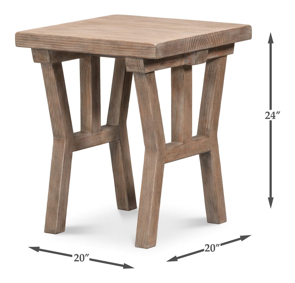 Sarreid Ltd - Farmhouse Side Table in Natural - 54307 view 11