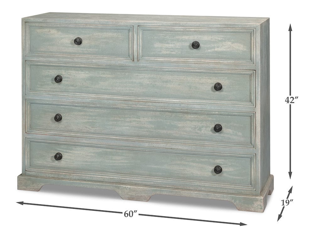 Sarreid Ltd - Frances Chest Of Drawer in Blue - 53997 view 12
