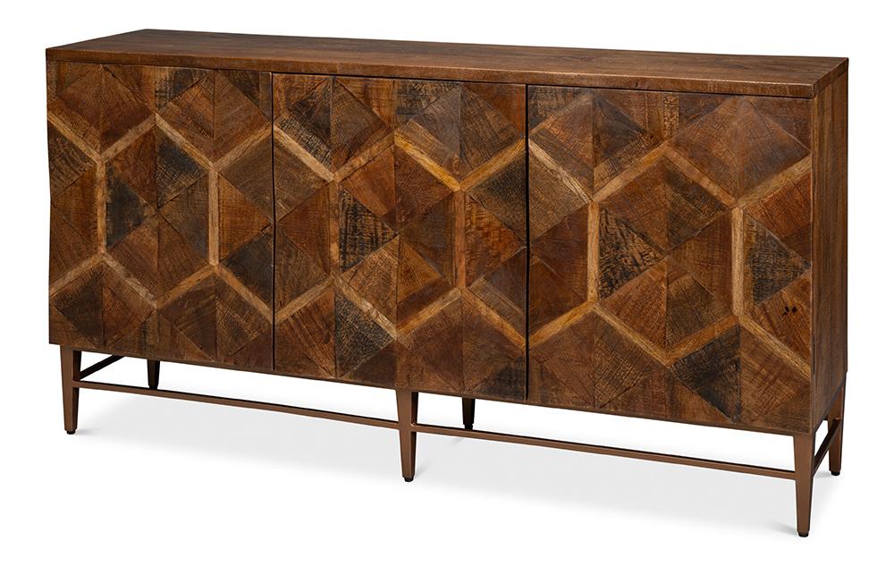 Sarreid Ltd - Geo 3 Door Sideboard - Brown - 53924 veiw 1