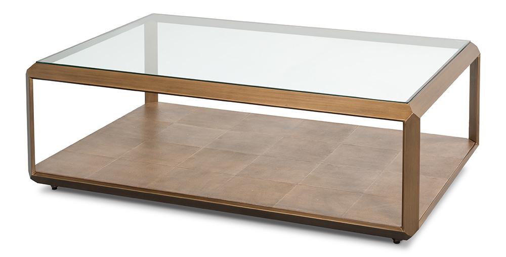 Sarreid Ltd - Gilbert Shagreen Cocktail Tbl,Tawnybrown - 54258-35 veiw 1