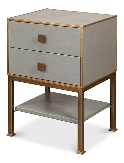 Sarreid Ltd - Gillian Two Drawer Nightstand, Storm Grey - 53556-2 veiw 1