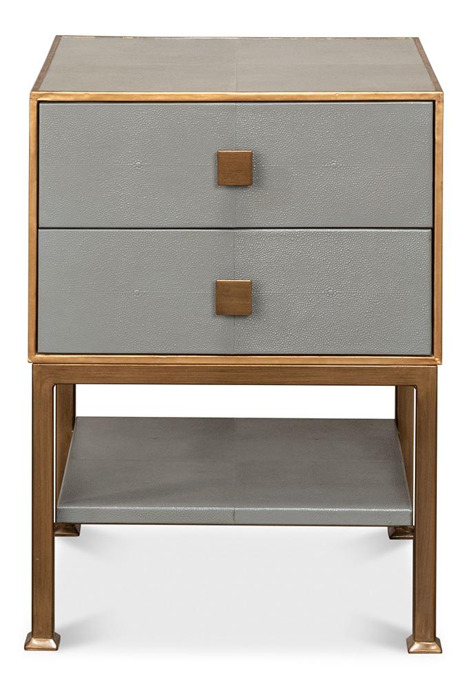 Sarreid Ltd - Gillian Two Drawer Nightstand, Storm Grey - 53556-2 veiw 2