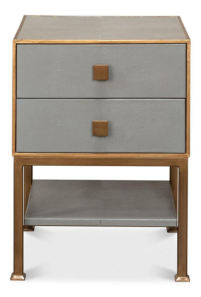 Sarreid Ltd - Gillian Two Drawer Nightstand, Storm Grey - 53556-2 veiw 2