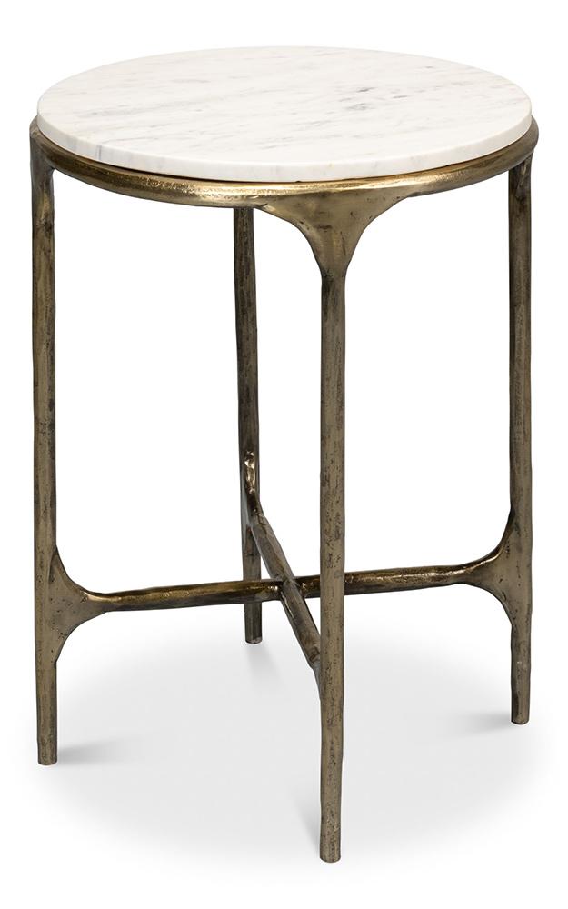 Sarreid Ltd - Gimlet Round End Table - White - 53838 veiw 1