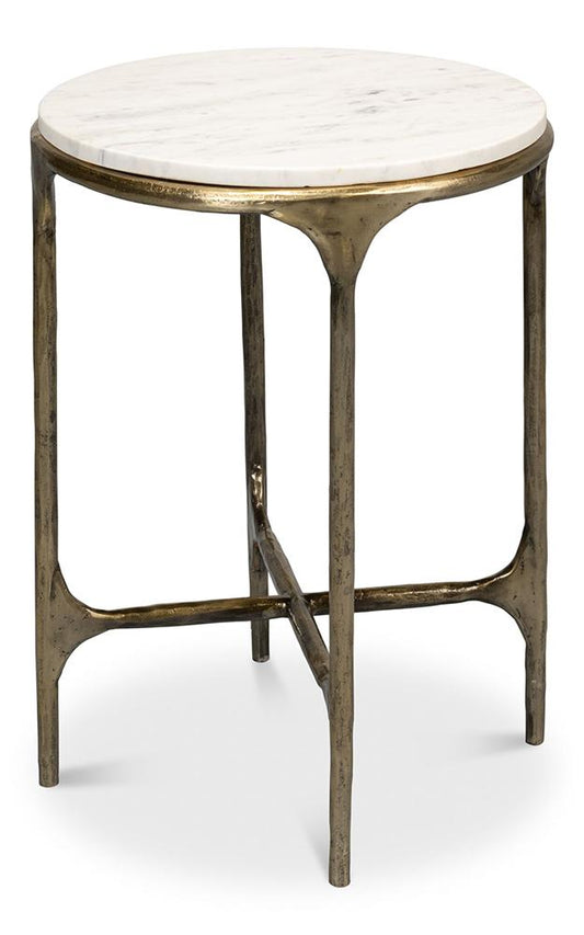 Sarreid Ltd - Gimlet Round End Table - White - 53838 veiw 1