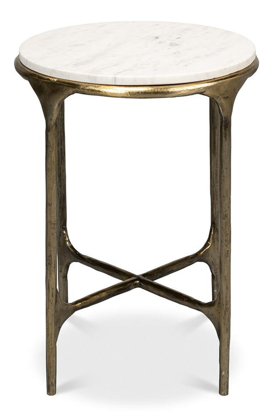 Sarreid Ltd - Gimlet Round End Table - White - 53838 veiw 2