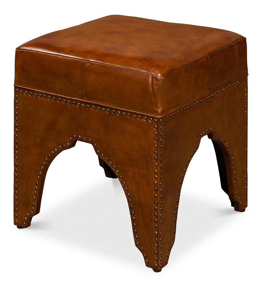 Sarreid Ltd - Giuseppe Footstool, Light Brown - 30915 veiw 1