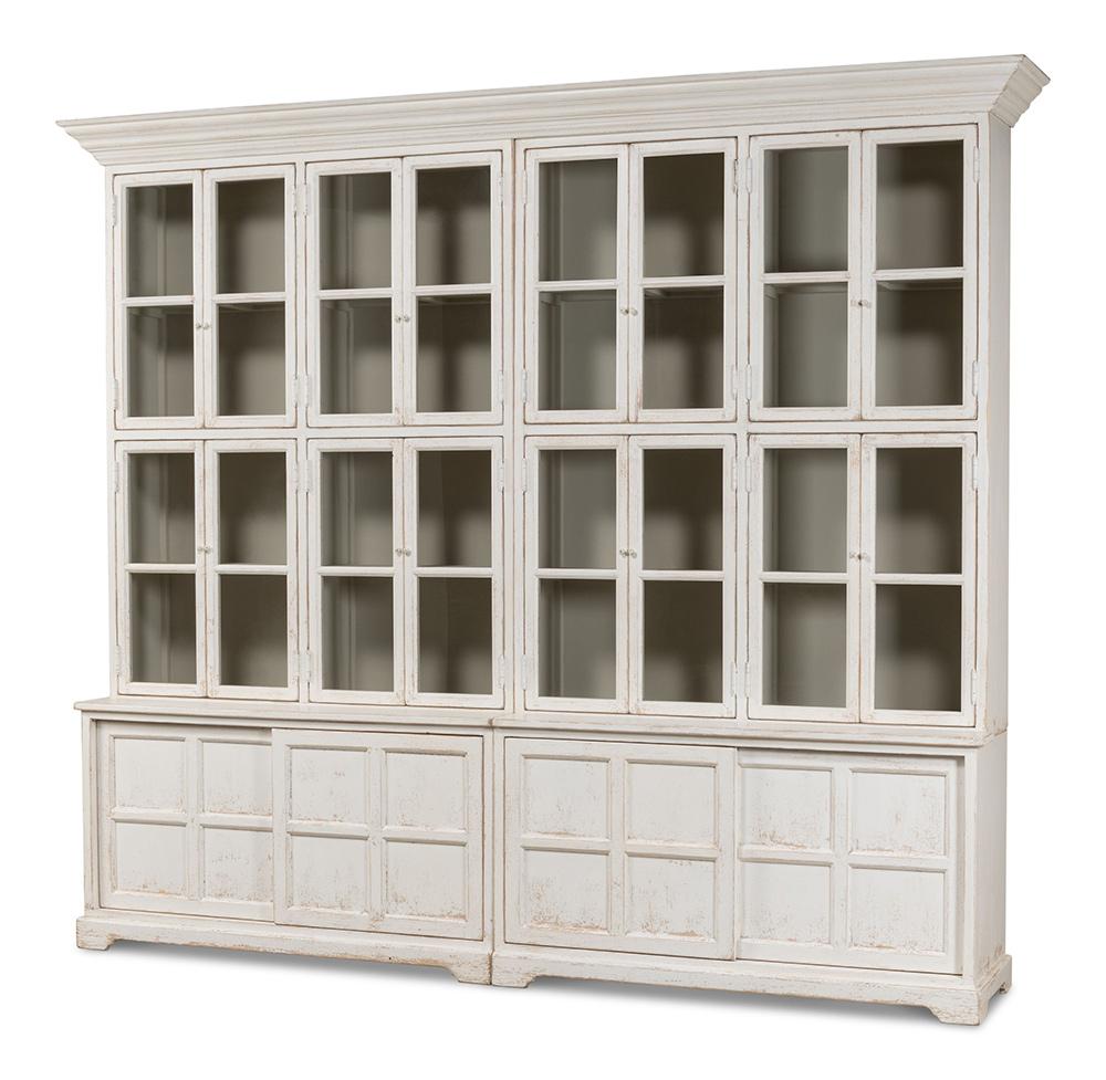 Sarreid Ltd - Glass Front Bookcase - White - 29949 veiw 1