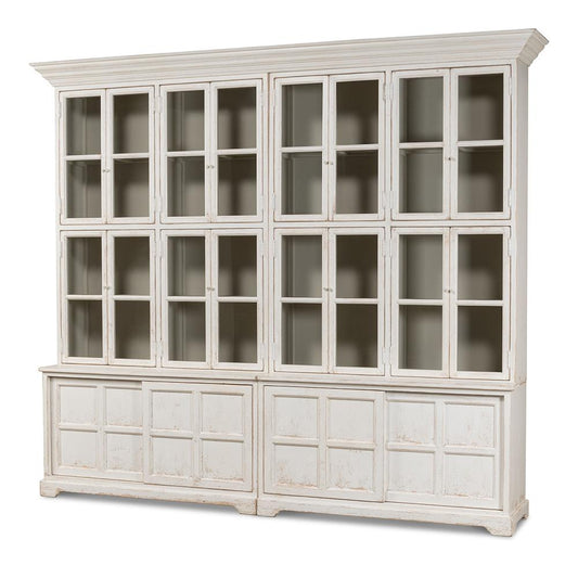 Sarreid Ltd - Glass Front Bookcase - White - 29949 veiw 1