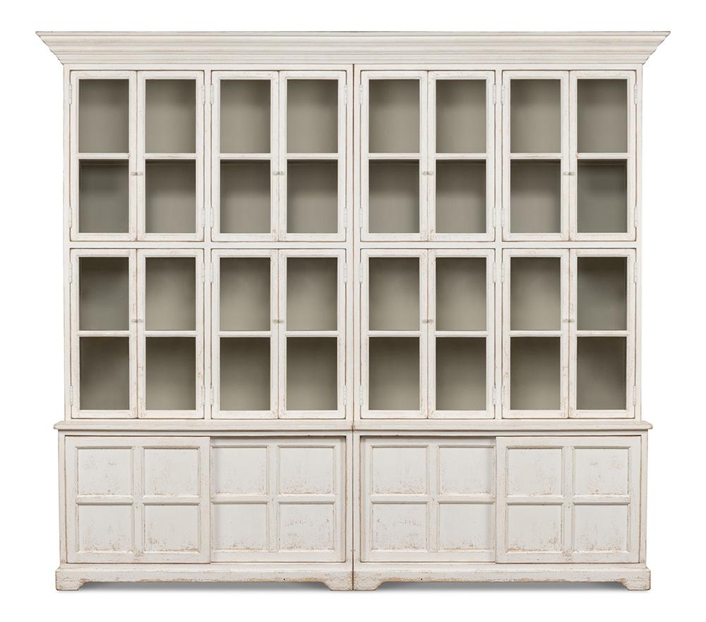 Sarreid Ltd - Glass Front Bookcase - White - 29949 veiw 2