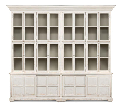 Sarreid Ltd - Glass Front Bookcase - White - 29949 veiw 2