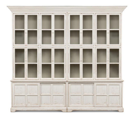 Sarreid Ltd - Glass Front Bookcase - White - 29949 veiw 2