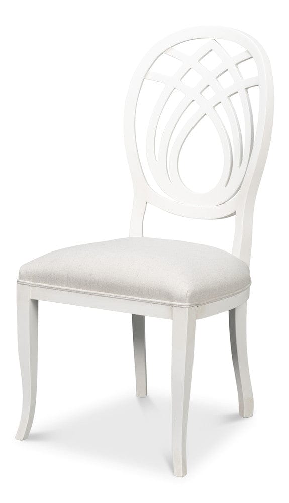 Sarreid Ltd - Goccia Side Chair, Cortina White, Crema in White - U165-79AS view 1