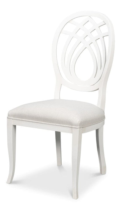 Sarreid Ltd - Goccia Side Chair, Cortina White, Crema in White - U165-79AS view 1