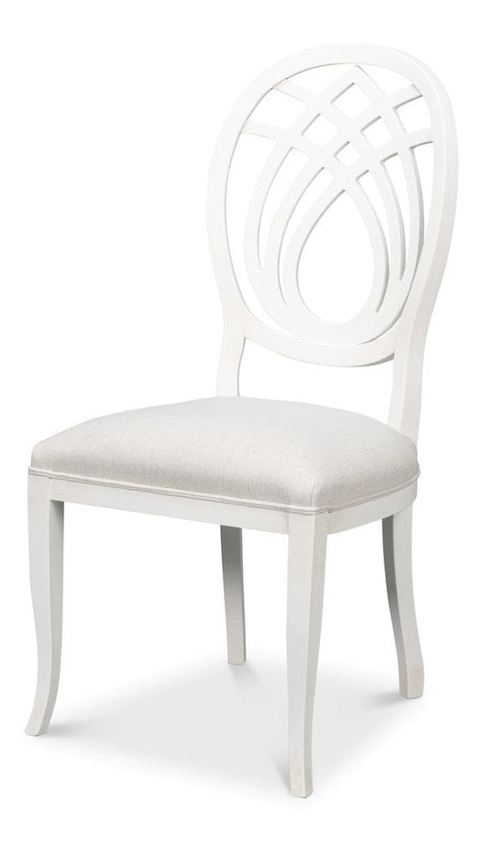 Sarreid Ltd - Goccia Side Chair, Cortina White, Crema in White - U165-79AS view 1
