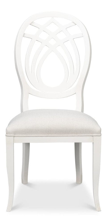 Sarreid Ltd - Goccia Side Chair, Cortina White, Crema in White - U165-79AS view 2