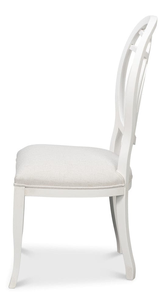 Sarreid Ltd - Goccia Side Chair, Cortina White, Crema in White - U165-79AS view 3
