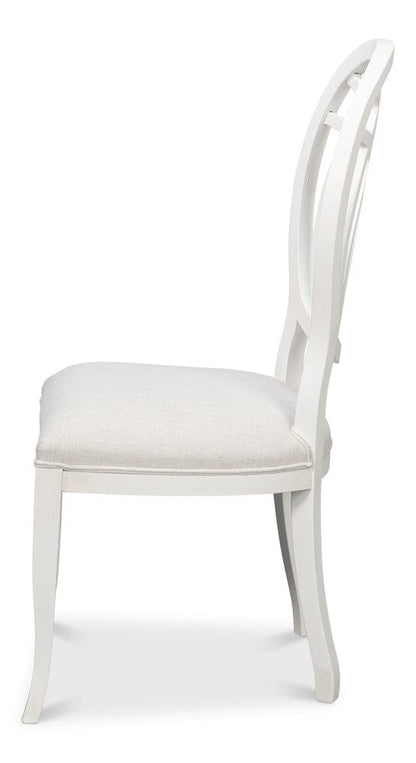 Sarreid Ltd - Goccia Side Chair, Cortina White, Crema in White - U165-79AS view 3