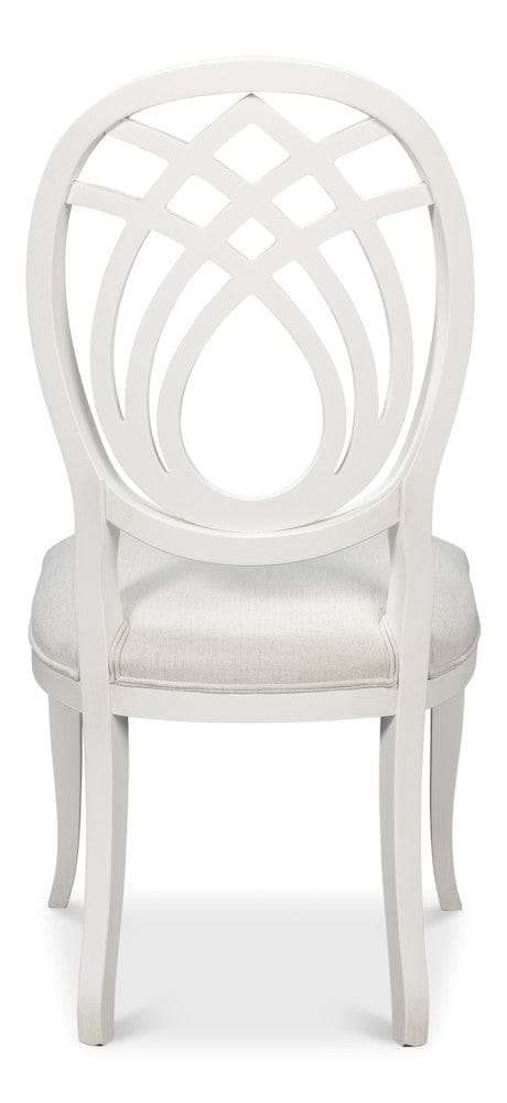 Sarreid Ltd - Goccia Side Chair, Cortina White, Crema in White - U165-79AS view 4