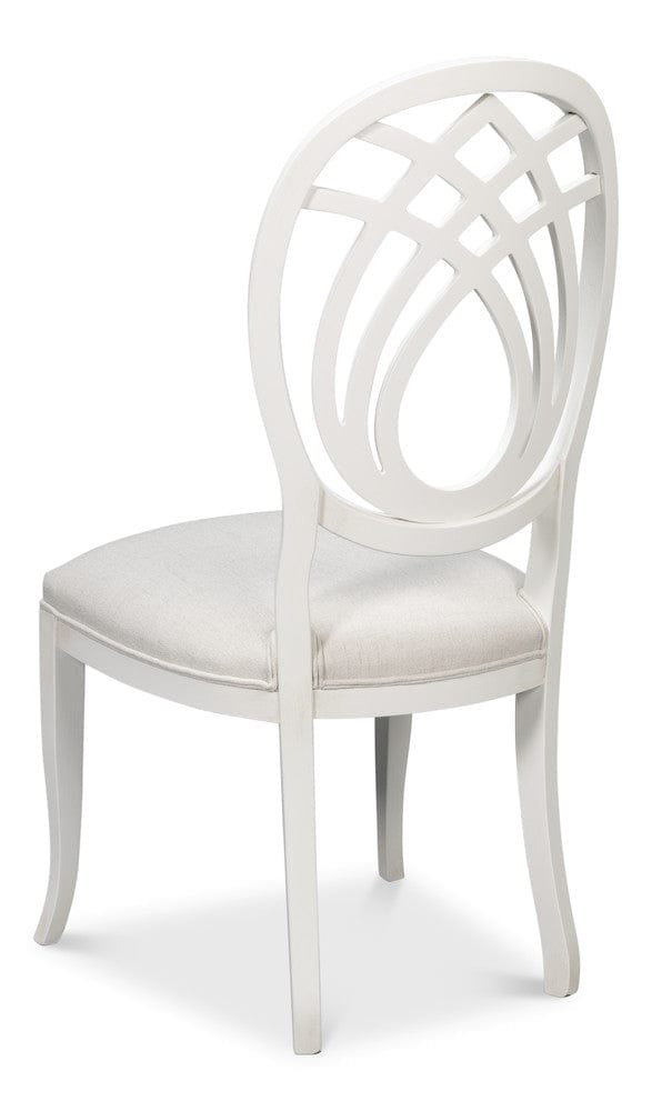 Sarreid Ltd - Goccia Side Chair, Cortina White, Crema in White - U165-79AS view 5
