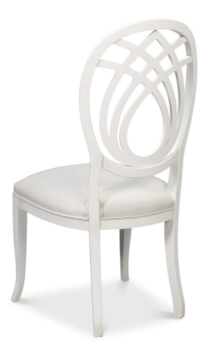 Sarreid Ltd - Goccia Side Chair, Cortina White, Crema in White - U165-79AS view 5