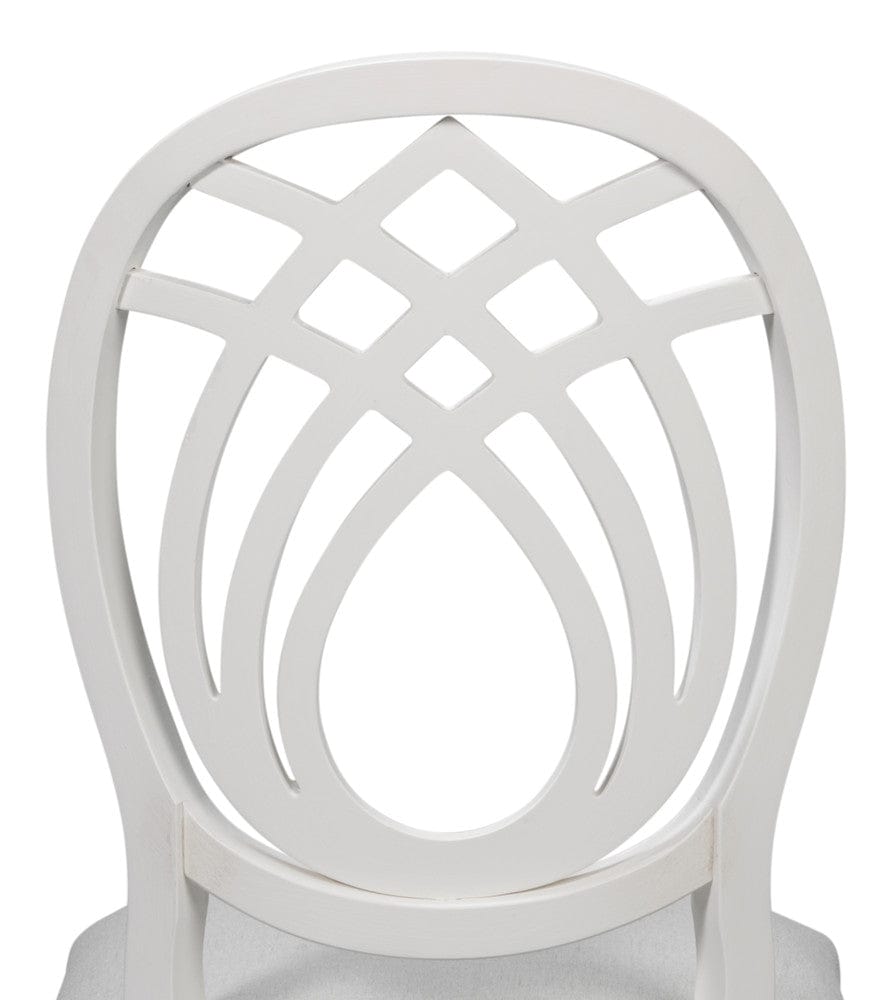 Sarreid Ltd - Goccia Side Chair, Cortina White, Crema in White - U165-79AS view 7