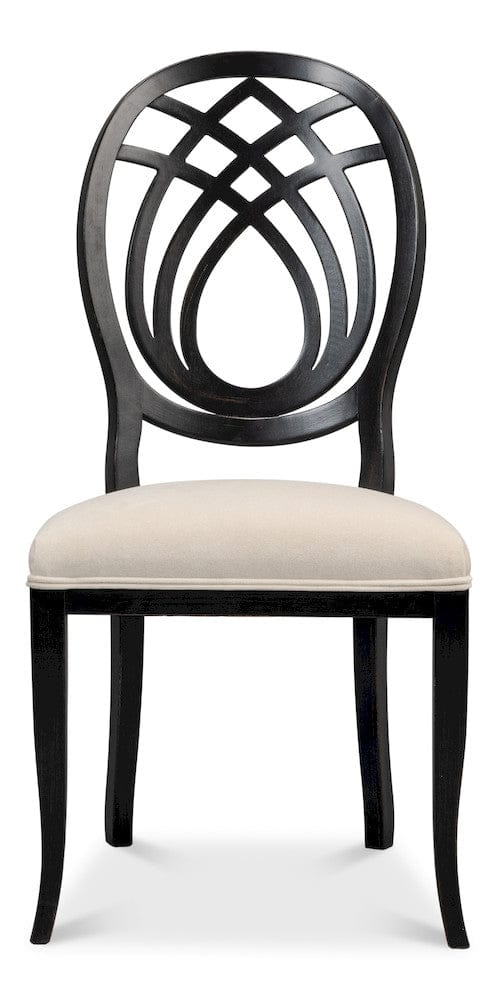 Sarreid Ltd - Goccia Side Chair, Nero, Banks Organza in Black - U165-03F11 view 2