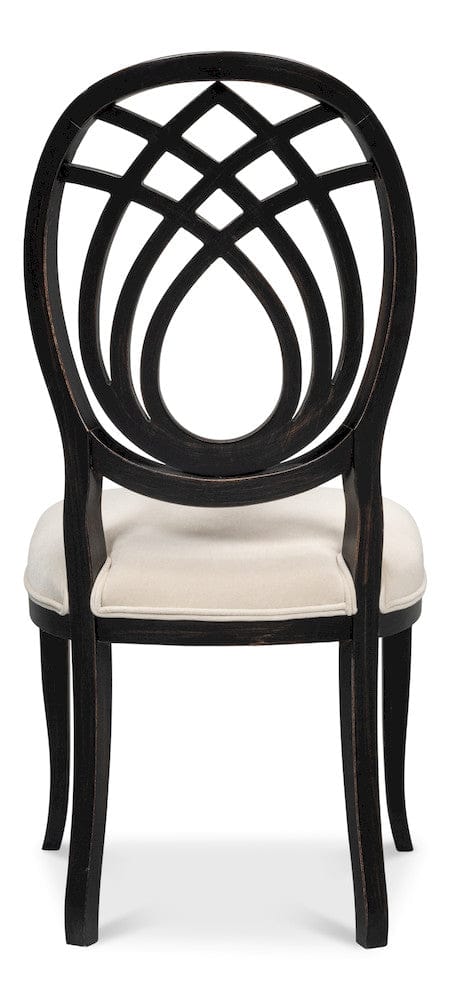 Sarreid Ltd - Goccia Side Chair, Nero, Banks Organza in Black - U165-03F11 view 4