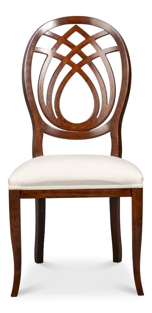 Sarreid Ltd - Goccia Side Chair, Walnut,Taupe Velvet in Tan - U165-02TV view 2